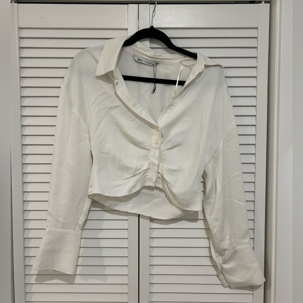 Zara Cream Button-Down Women's Shirt